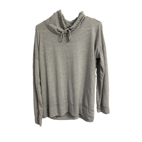 Calvin Klein Performance Lightweight Women's L Gray Striped Pullover Athleisure - Picture 1 of 7